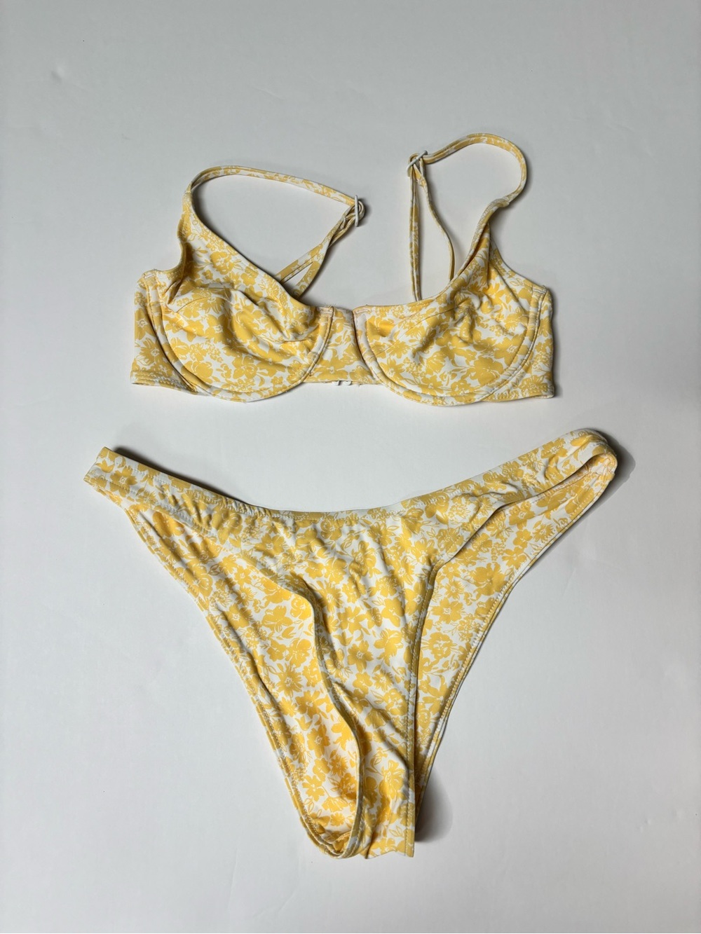 Stone Fox Swim - Yellow Floral Two-Piece Bikini Set